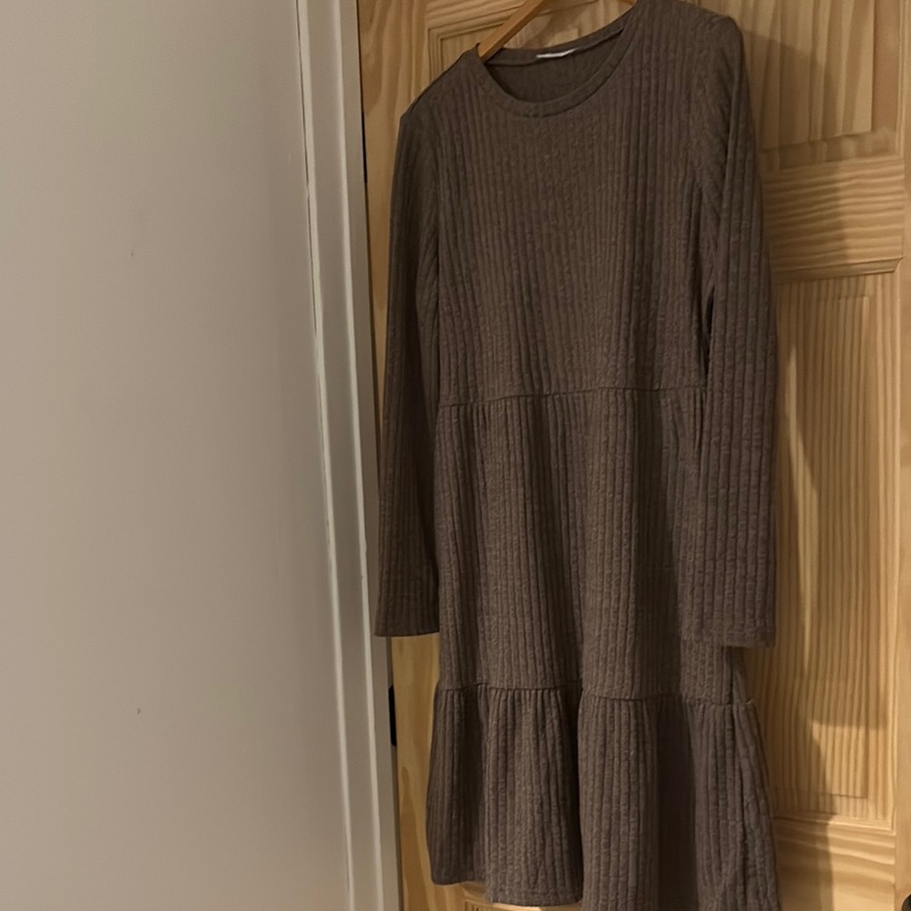 Light brown knit baby doll style dress tunic New. Size XL #87